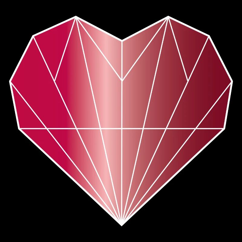 Heart Diamond Ruby Red
