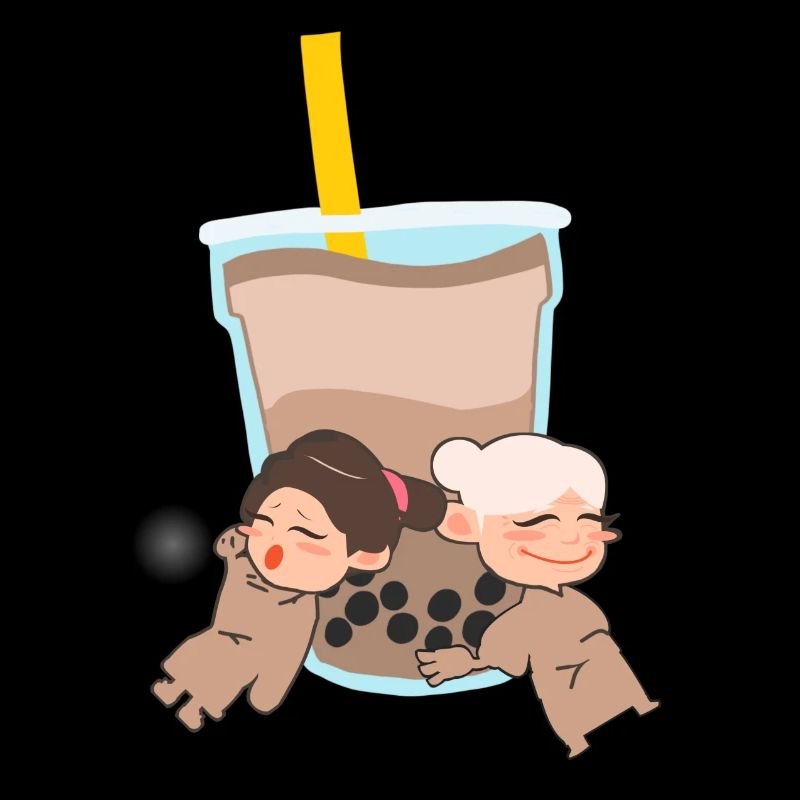 Zwei Mädchen mit Bubble Tea süss