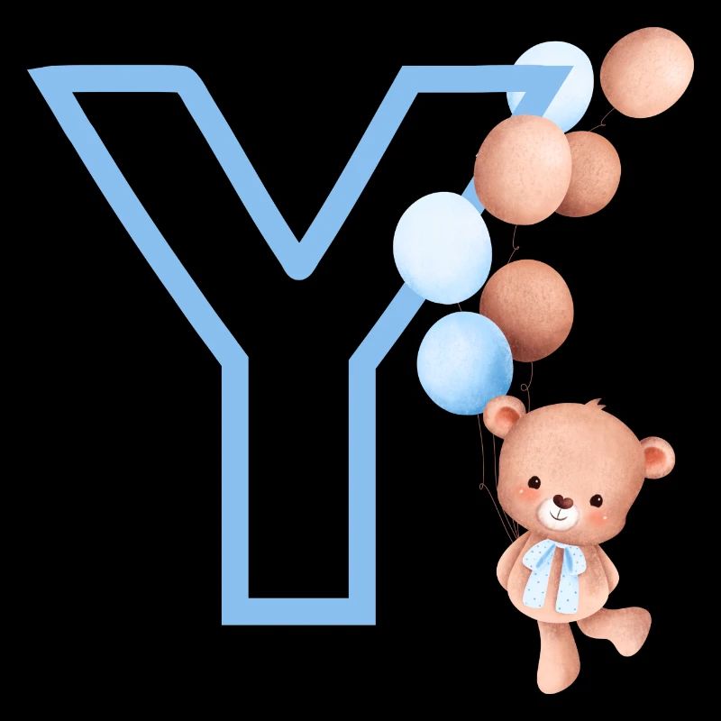 Blauer Buchstabe Y Bär