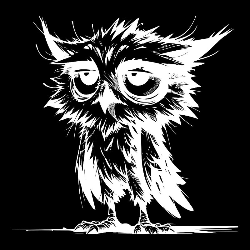 Schlaftrunkene Eule und mürrische Nachtwächterin