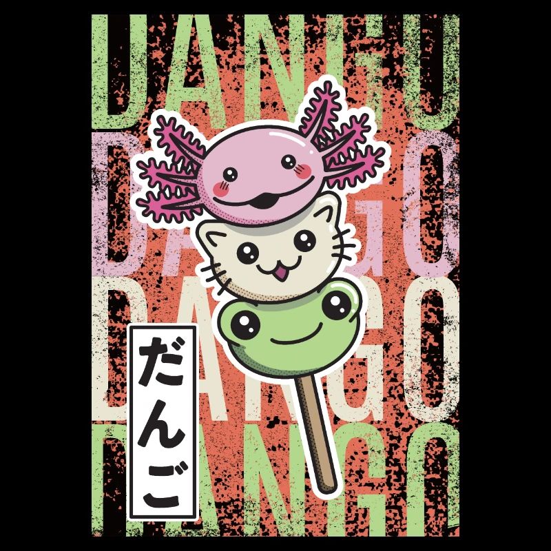 Dango Kawaii axolotl chat grenouille