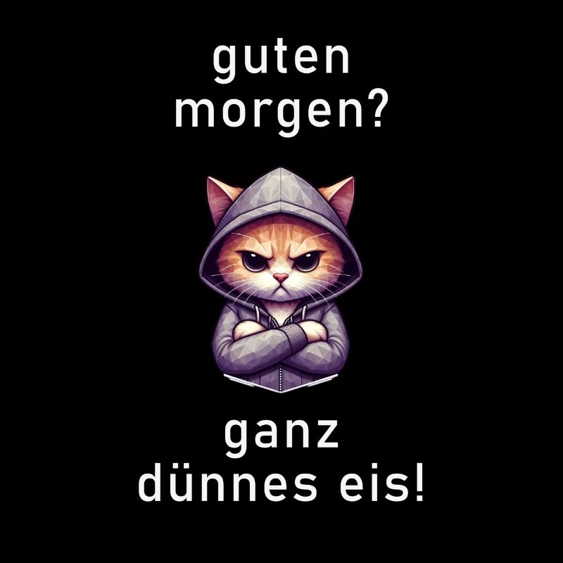 Ganz dünnes Eis mit Polygon Katze