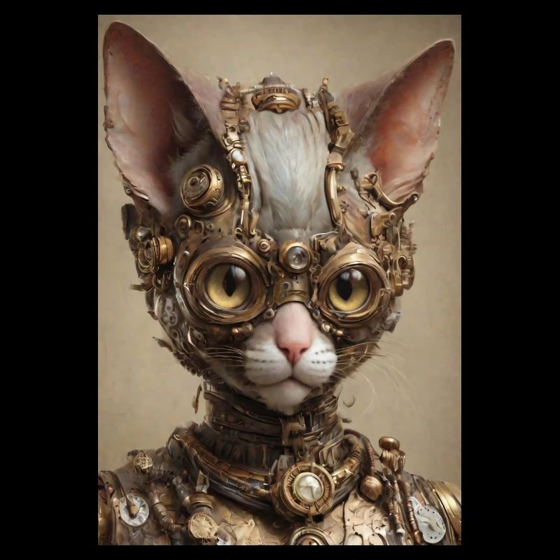 Cyber Punk Katze Sphinx