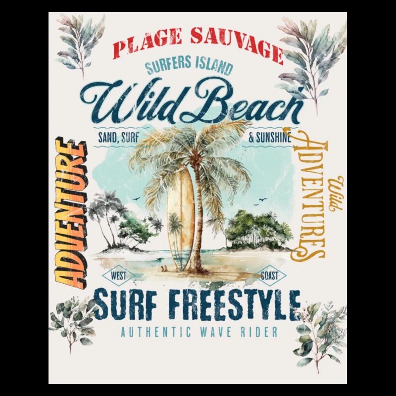 Wild Beach Surfen Authentische Design-Atmosphäre