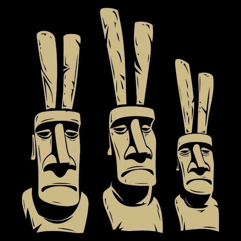 Moai de l’île de Pâques - Lapin de Pâques - Pâques - Cadeau