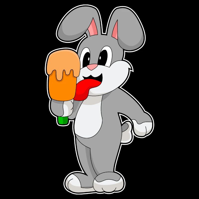 Hase Eis am Stiel