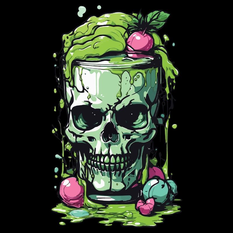 Giftiger Gothic Skull Becher Halloween Design