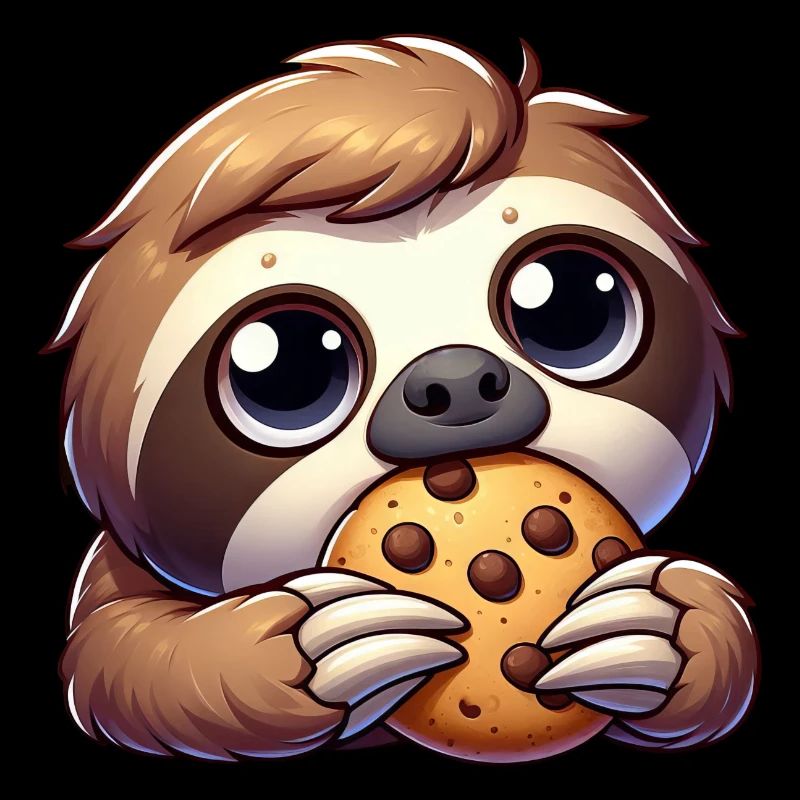 Cute Sloth Cookies Cartoon Snacking