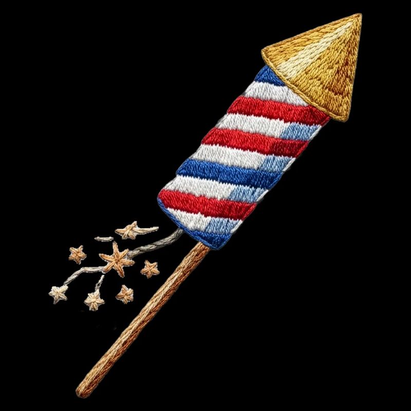Flèche de feux d’artifice à l’aspect brodé (imprimé)
