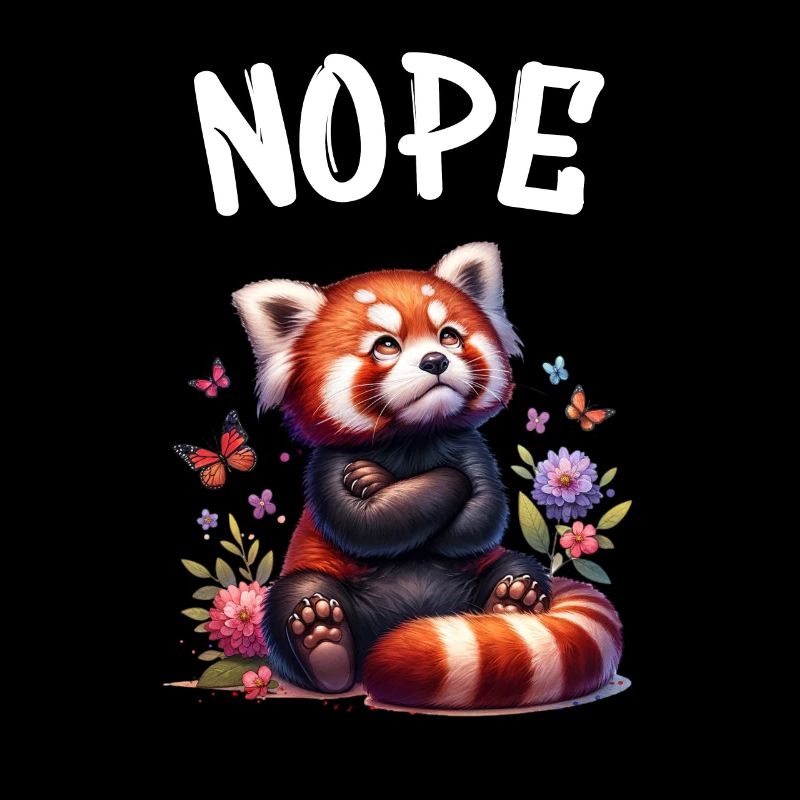 Red Panda Funny Saying Nope Fire Fox