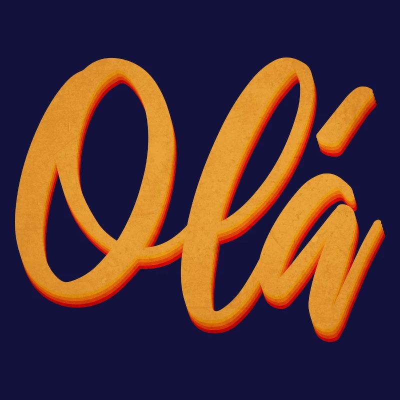 Olá Orange Script Tee