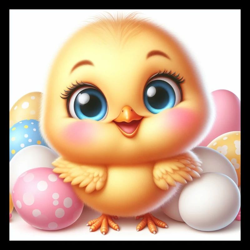 Sweet Chick The Chick with Colored Easter Eggs