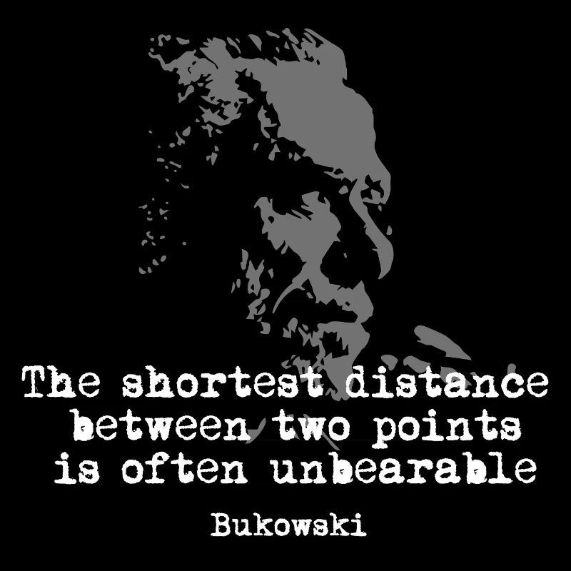 Typographie grunge de la citation de Bukowski
