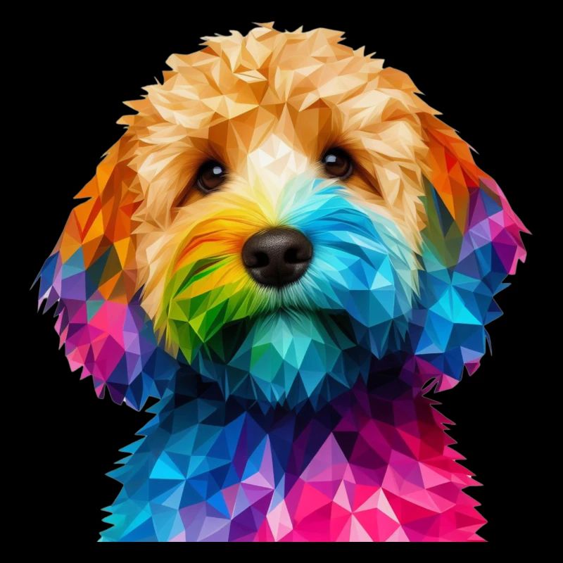 Modern geometric dog's muzzle cockapoo