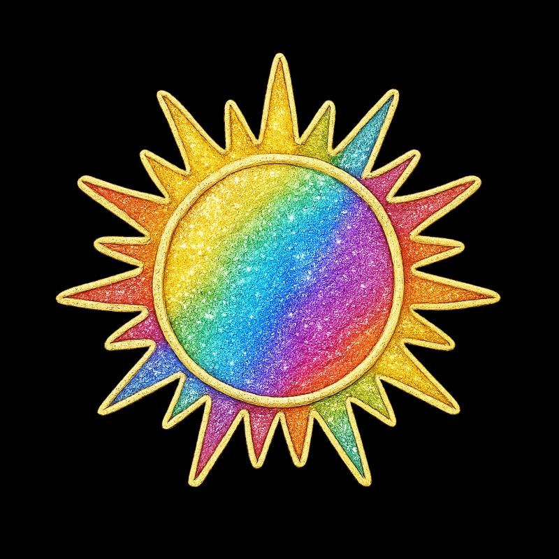 Lebendiges Regenbogen-Sunburst-Design