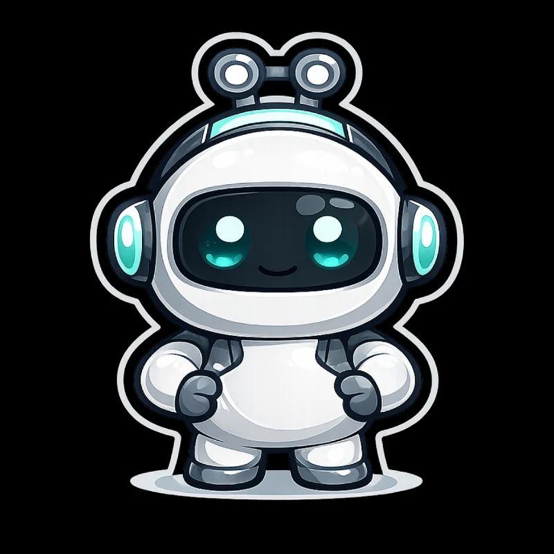 Copilot AI Robot Mascot Cute Dev Sticker