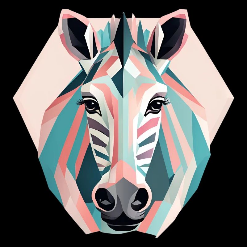 Geometric zebra Geschenk Geometrisch
