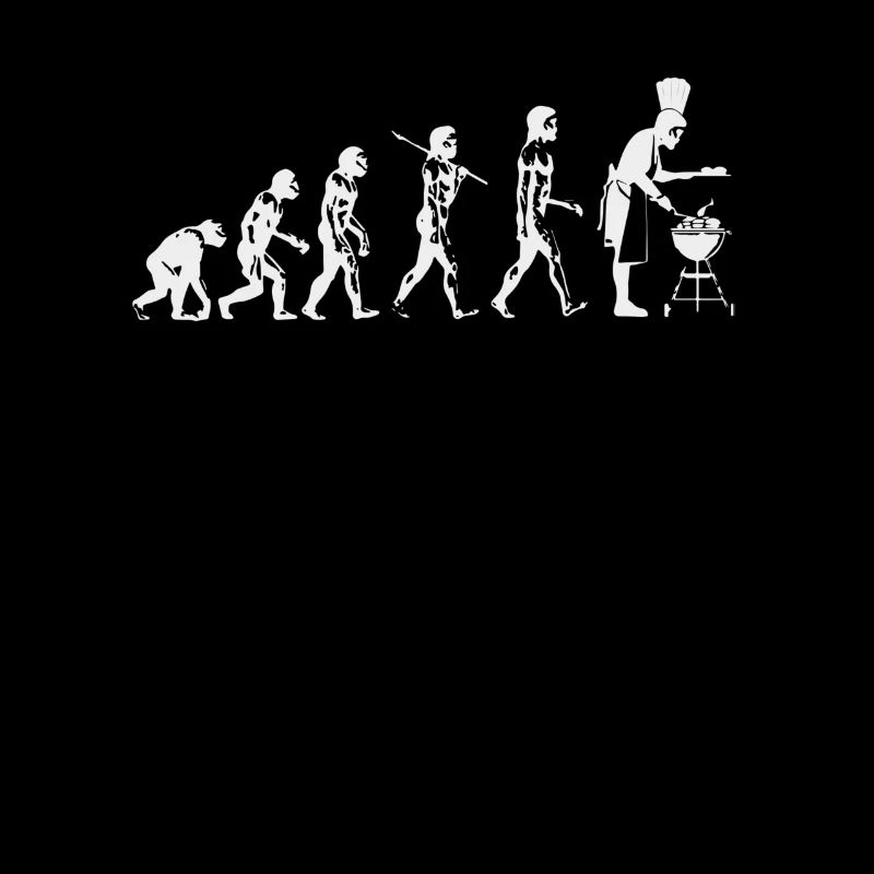 Evolution grillen Fleisch Witz Spaß Mann Geschenk