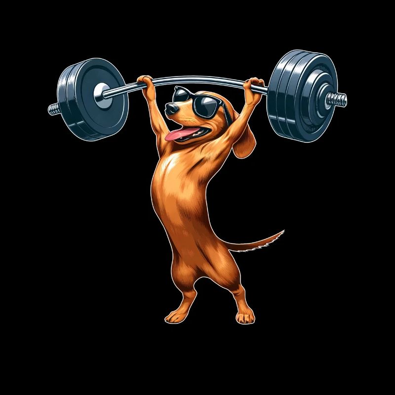 Dachshund with Dumbbell Workout Strong Training