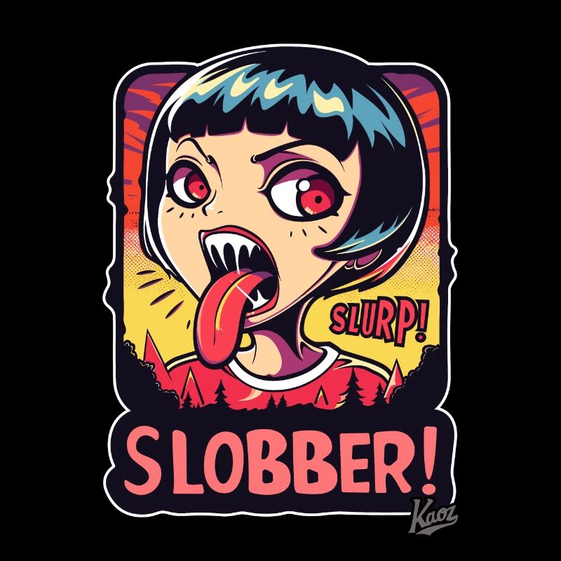 Cartoon eines Frechen Emo-Zombie-Mädchen