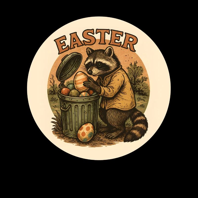 Oster Waschbär mit Eiern