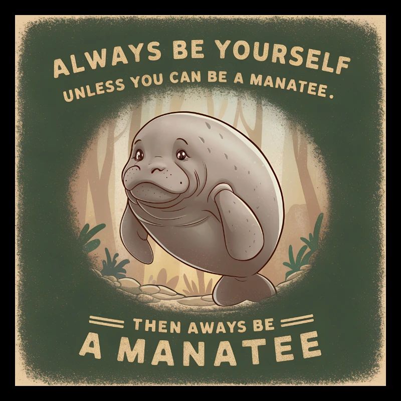 Sei Du selbst oder sei ein Manatee Lebensweisheit