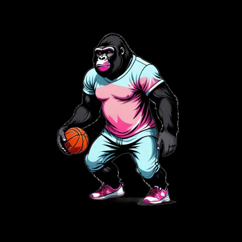 Gorille joue au Basket