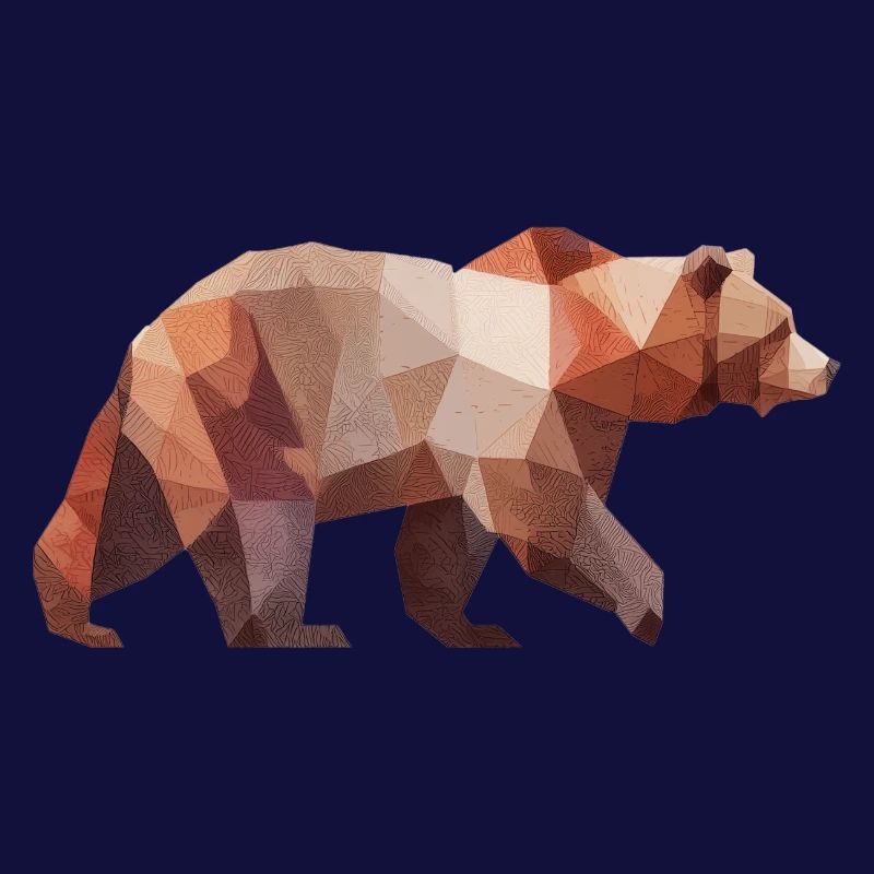 Ours brun | Conception de logo d’art low poly