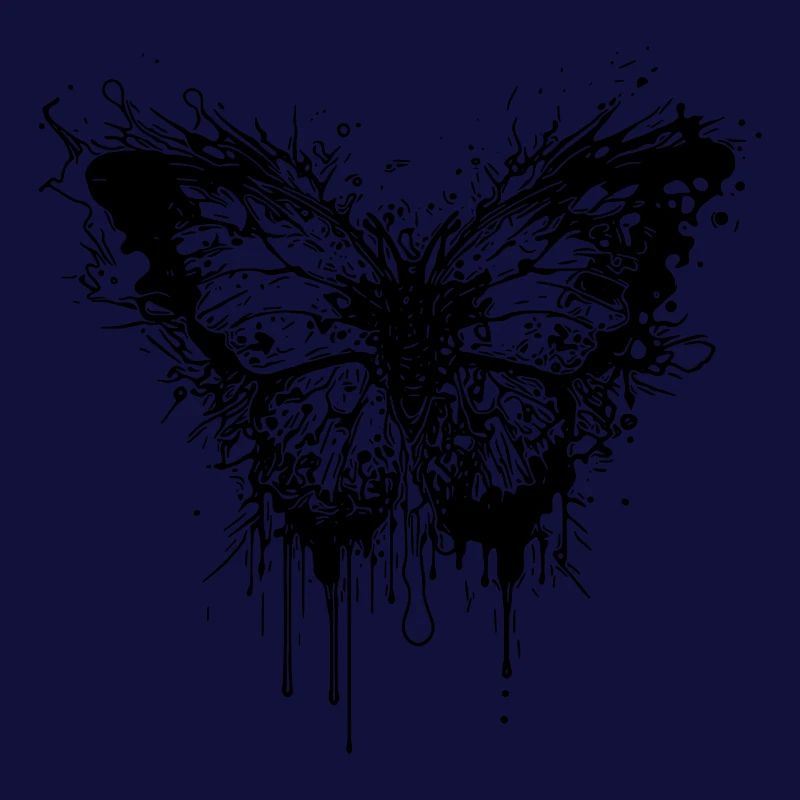 Papillon Tattoo Ink Splash Style