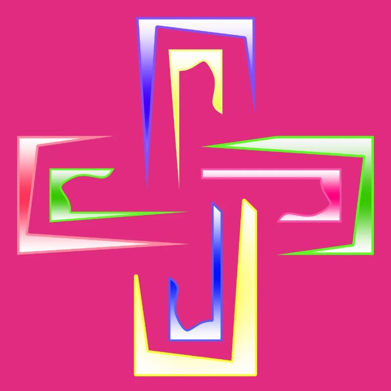 Neon Prism Frames Abstract Logo