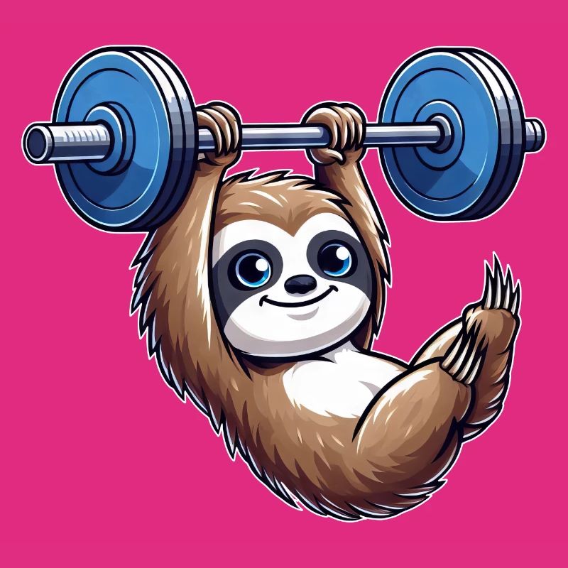 Sloth Dumbbell Pull-Up Workout Funny