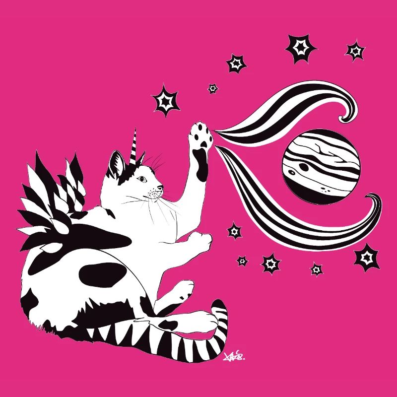 Chat de l’espace dans la danse des planètes