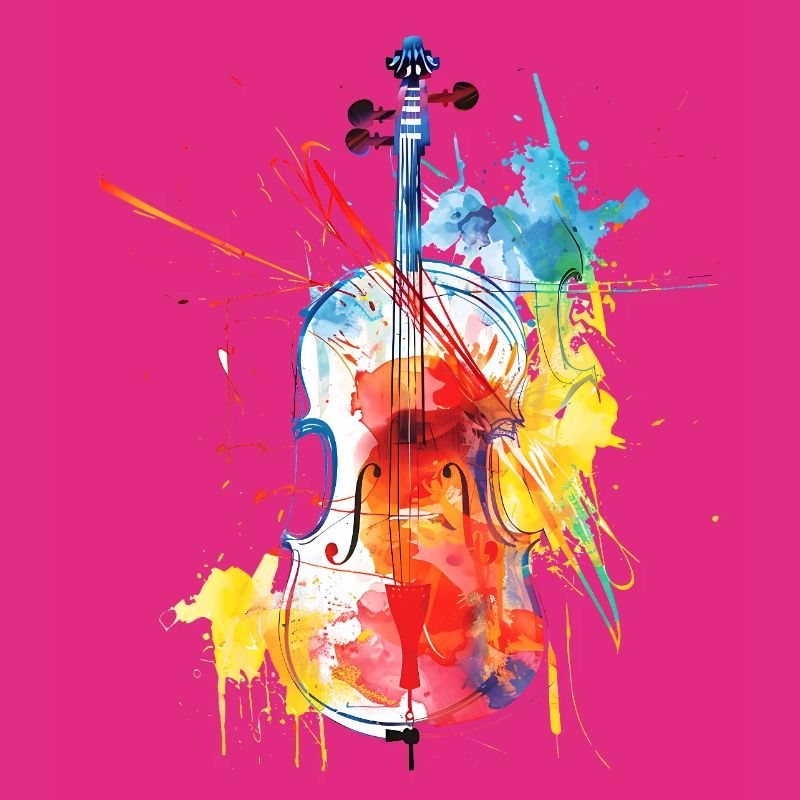Colourful violin art