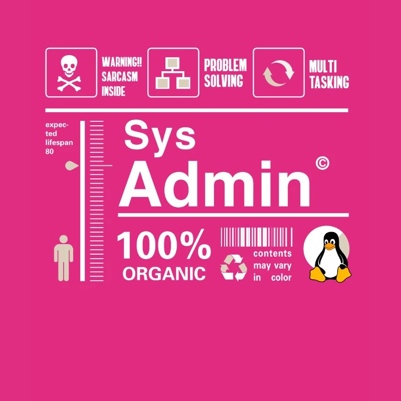 Sys Admin Penguin Ordinateur Nerd pc Platine cpu inh