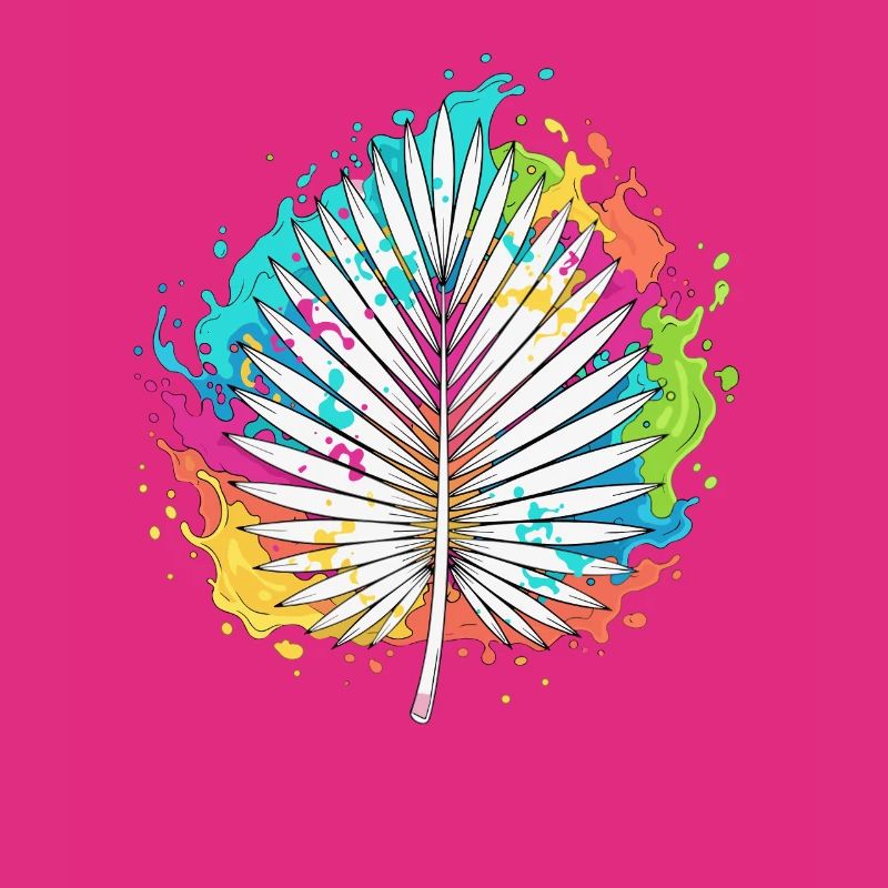 Bunte Palmenfächer Farbexplosion