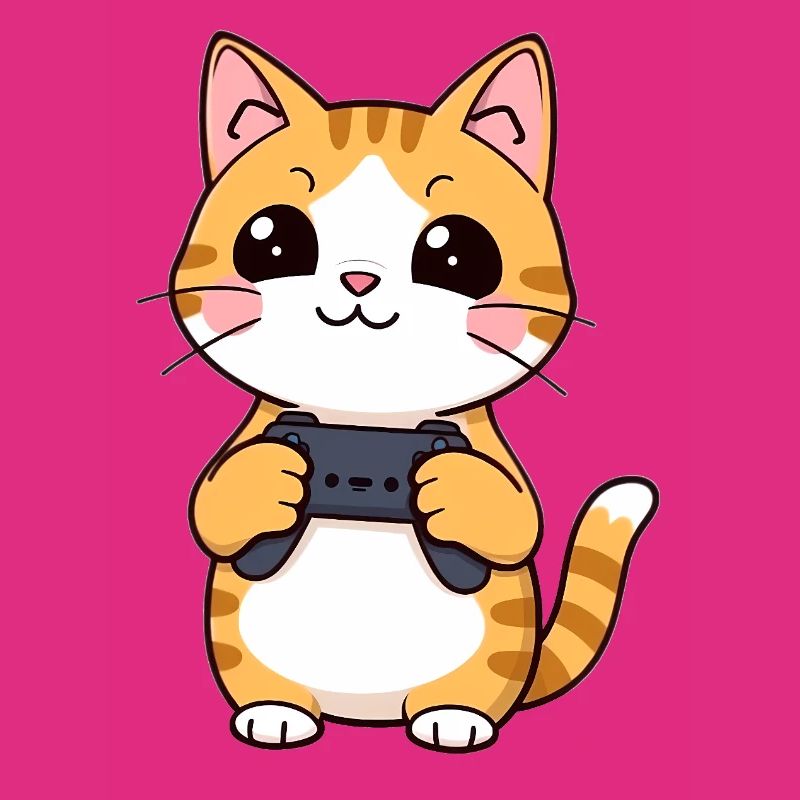 Gaming Katze mit Controller