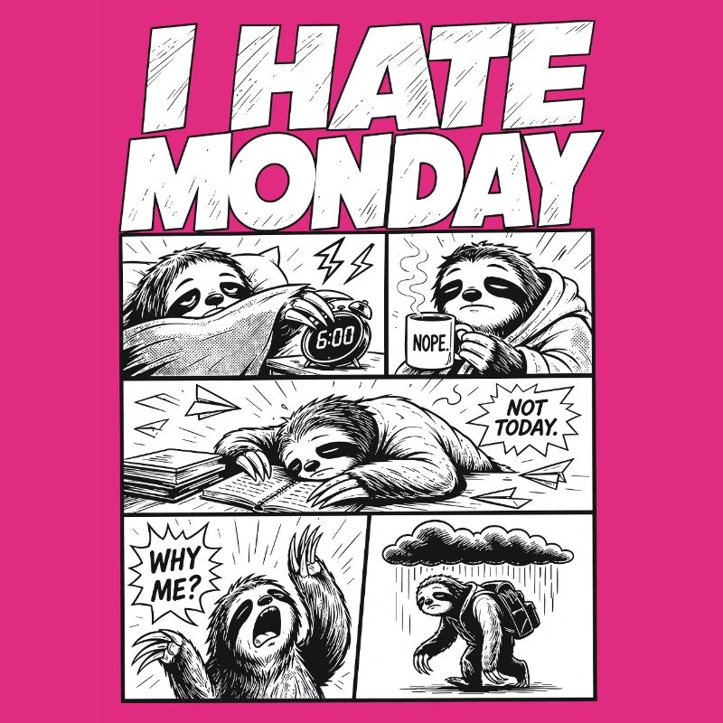 I Hate Monday Sloth Comic