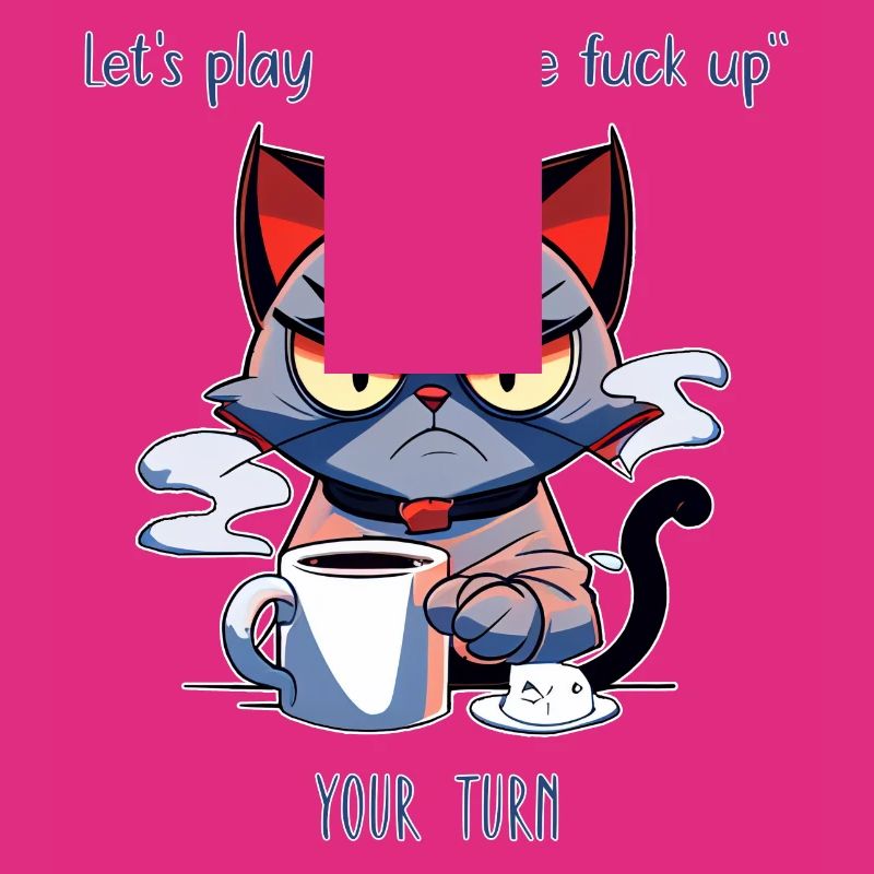 Grimmige Katze Kaffee Sarkasmus Spruch