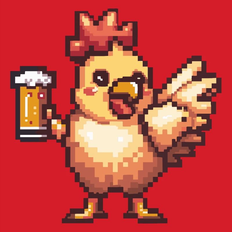 Huhn Pixel Bier