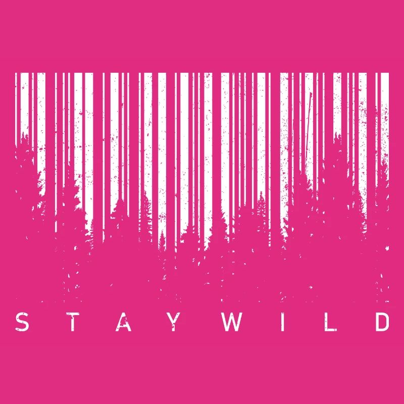 Silhouette de code-barres forestière
