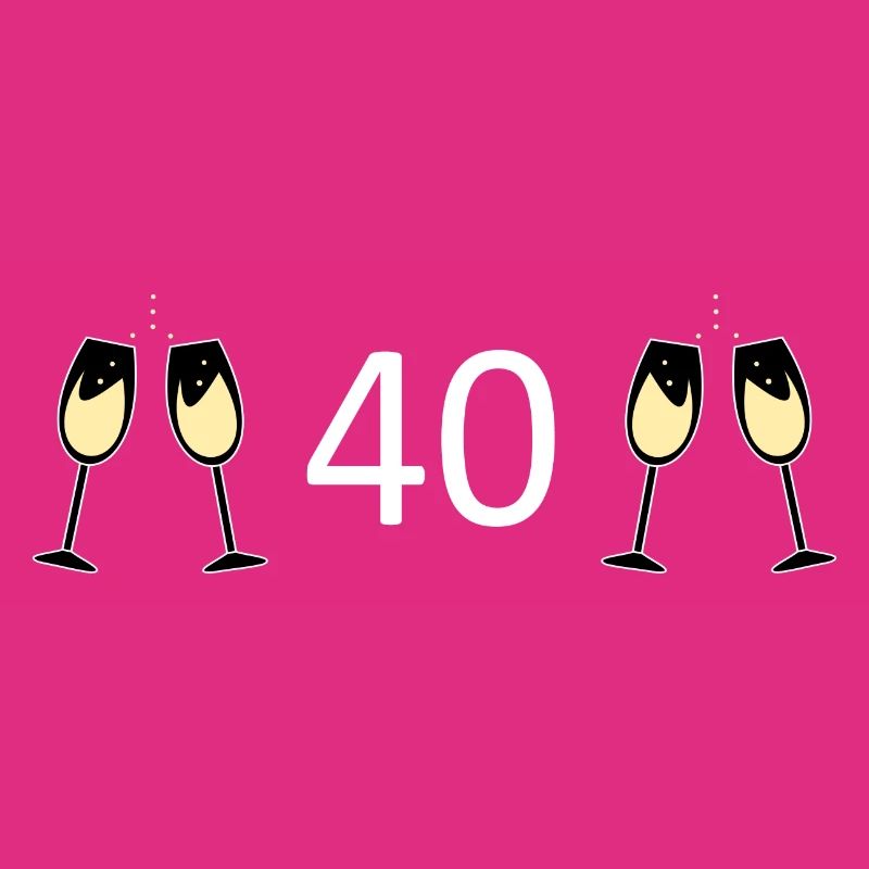 40th Birthday 40 Years Anniversary 40 Number 40 White