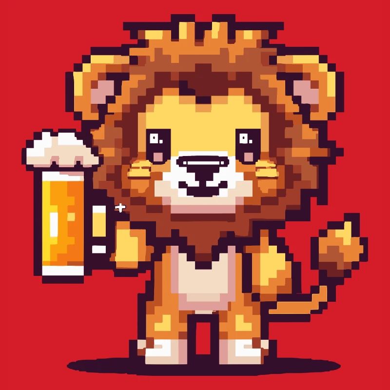 Löwe Pixel Bier