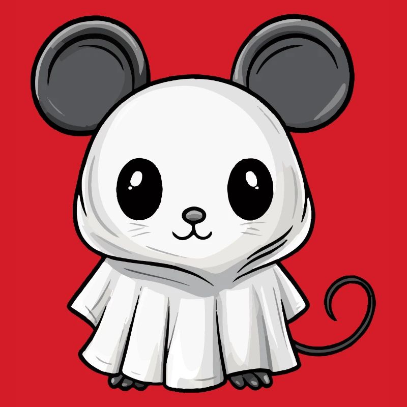 Mouse Halloween Comic Ghost