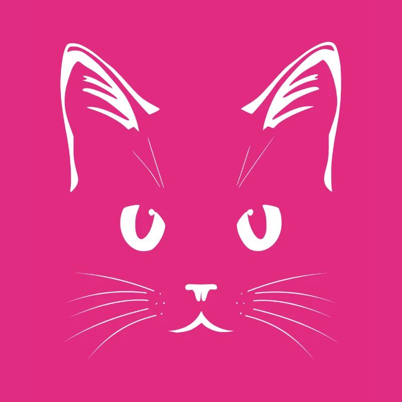 Visage de chat blanc – Conception d’art au trait