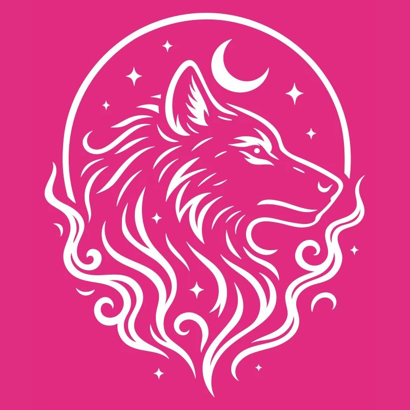 Rauhnächte Mystical Wolf with Moon