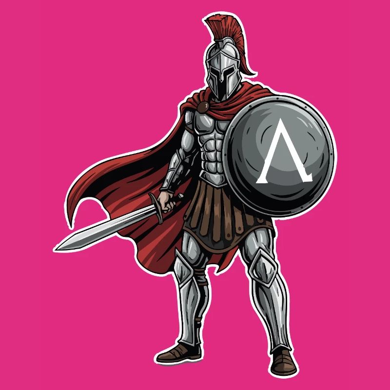 Hoplite Spartiate Lambda Bouclier Épée Mascotte