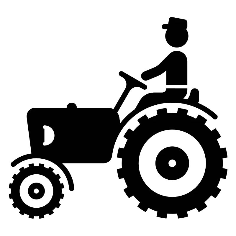 Bauer mit Trecker / Traktor