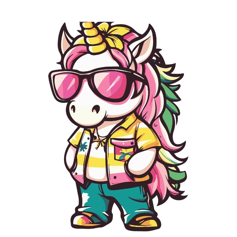 Einhorn Comic Urlaub