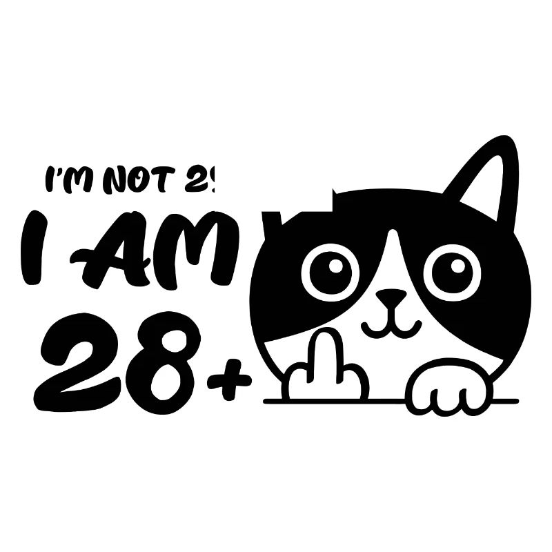 Ich bin nicht 29, ich bin 28 plus 1 Mittelfinger Katze Flip