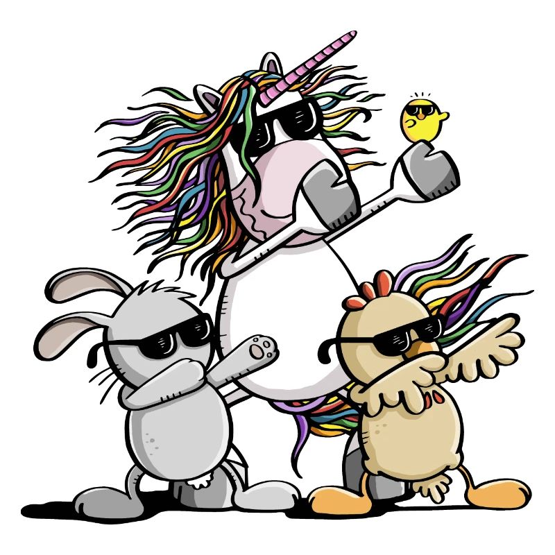 Dab Dance Easter Team - Unicorn - Chicken - Easter Bunny